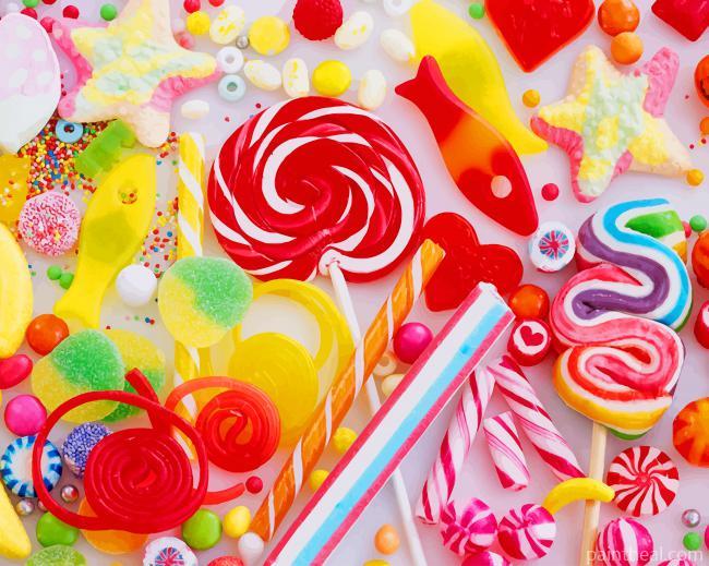 Sweet Candy Painting By Numbers Kits