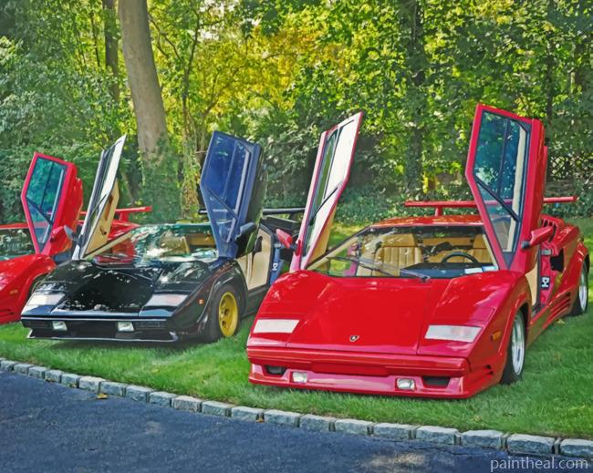 Lamborghini Countach Painting By Numbers Kits