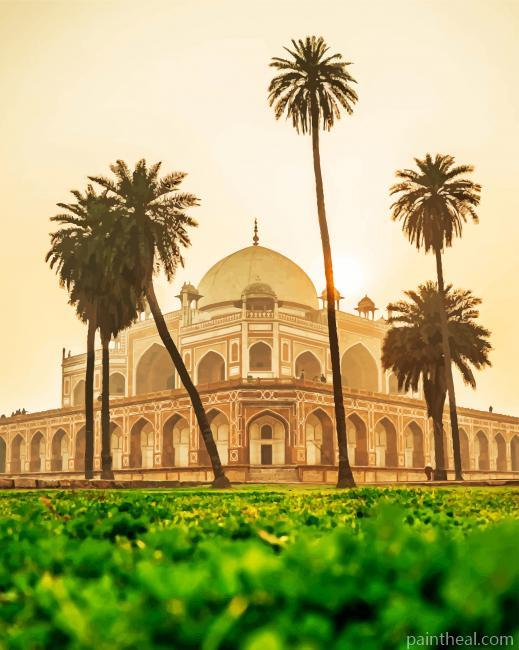 Delhi Humayuns Tomb India Painting By Numbers Kits