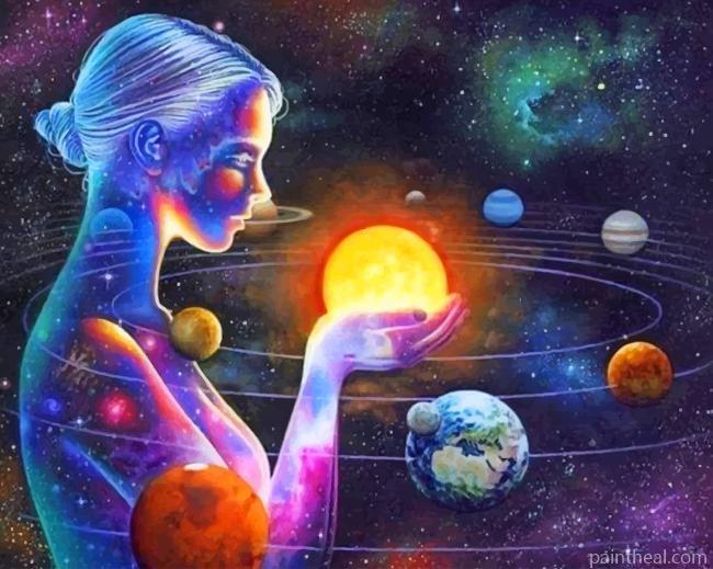 Planets Woman Painting By Numbers Kits