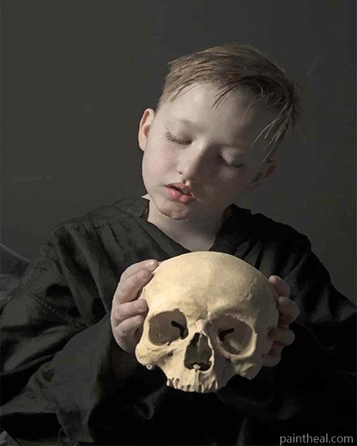 Boy With Skull Painting By Numbers Kits
