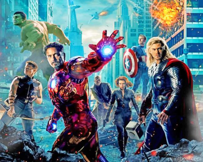 Marvel Heroes And Avengers Movie Painting By Numbers Kits