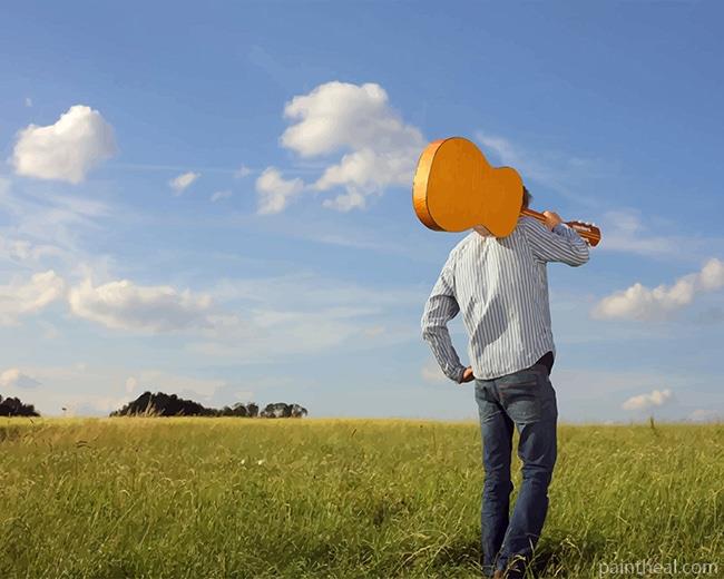 Guitarist In Farm Painting By Numbers Kits
