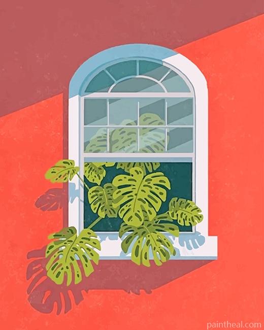 House plant Window Painting By Numbers Kits