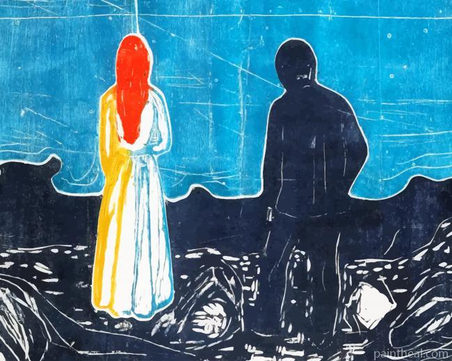 Edvard Munch Two People The Lonely Ones Painting By Numbers Kits