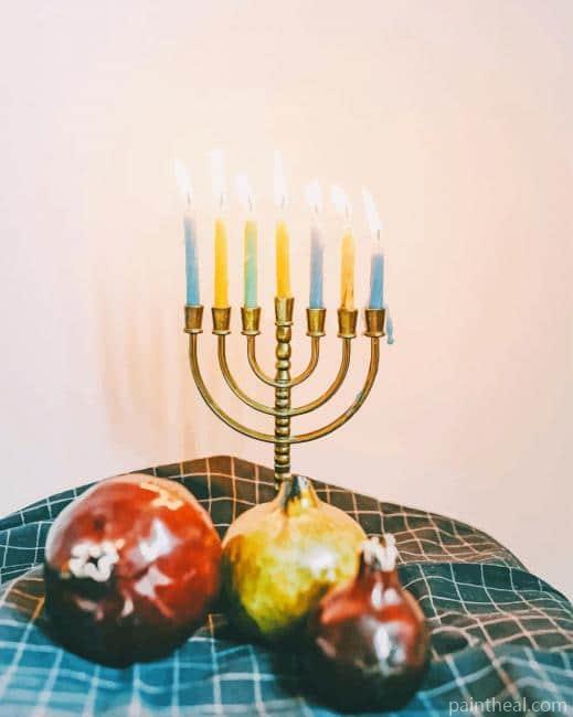 Menorah With Fruits Painting By Numbers Kits