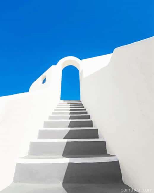 Greece Stairs Painting By Numbers Kits
