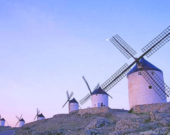 Windmills Of Campo De Criptana Painting By Numbers Kits