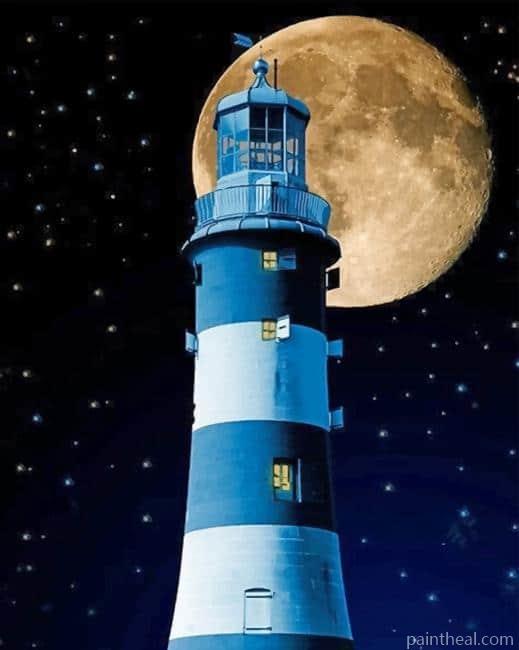 Moon Lighthouse Painting By Numbers Kits