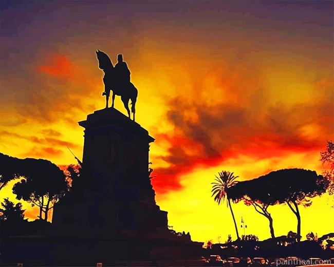 Sunset Rome Silhouette Painting By Numbers Kits