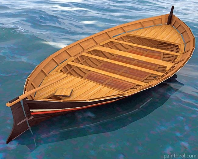 Wooden Row Boat Painting By Numbers Kits