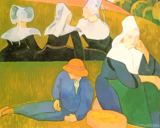 Emile Bernard Breton Peasants In A Meadow Painting By Numbers Kits