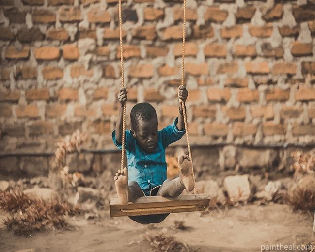 African Boy Swinging Painting By Numbers Kits