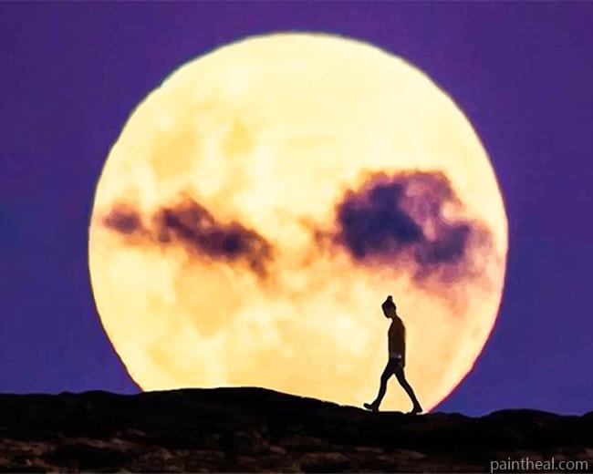 Man Walking Alone Silhouette Painting By Numbers Kits