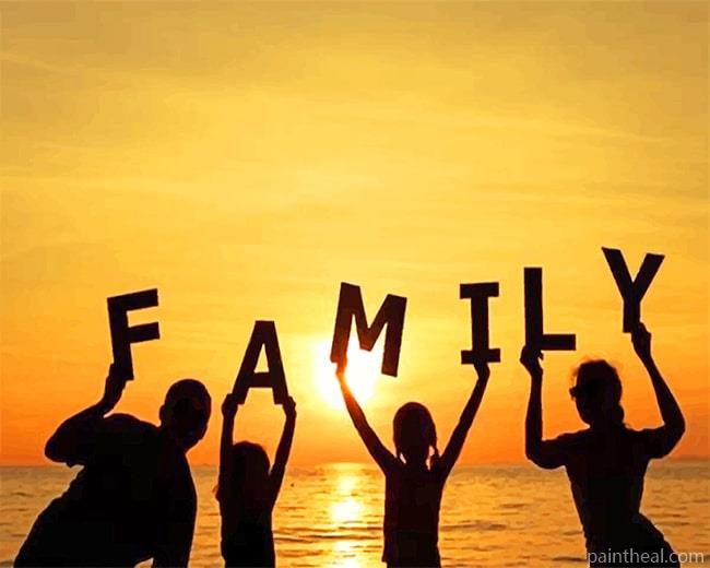 Family Goals Silhouette Painting By Numbers Kits