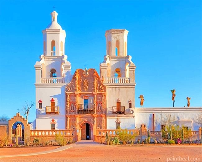 Arizona Tucson Mission San Xavier Painting By Numbers Kits
