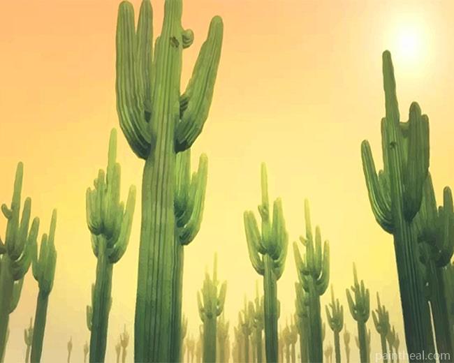 Big Cactus Plants Painting By Numbers Kits