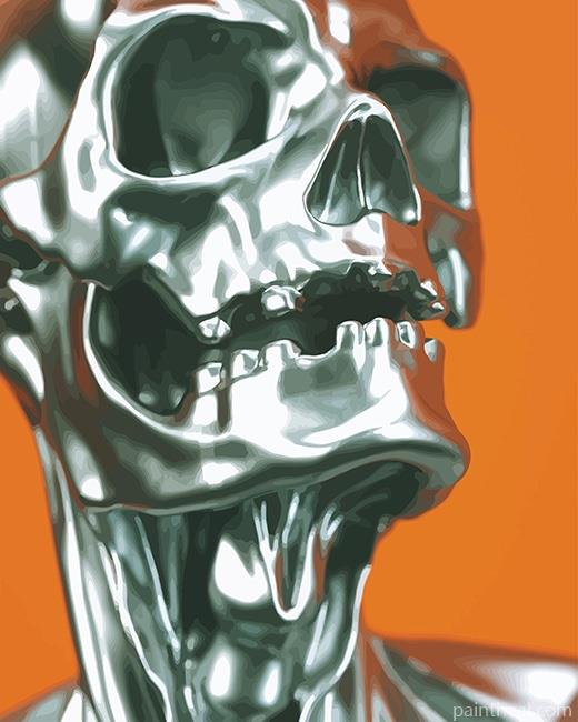 Silver Skull Smack Painting By Numbers Kits