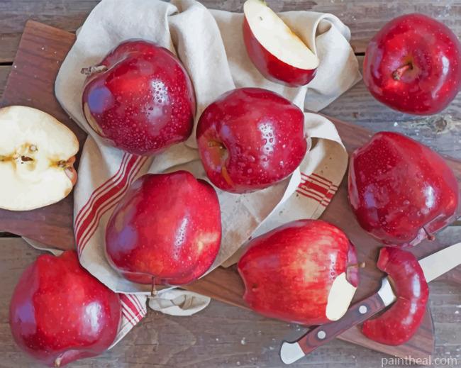 Red Apples Sliced Painting By Numbers Kits