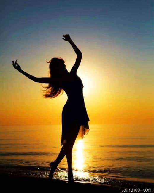 Dancing Girl Silhouette Painting By Numbers Kits