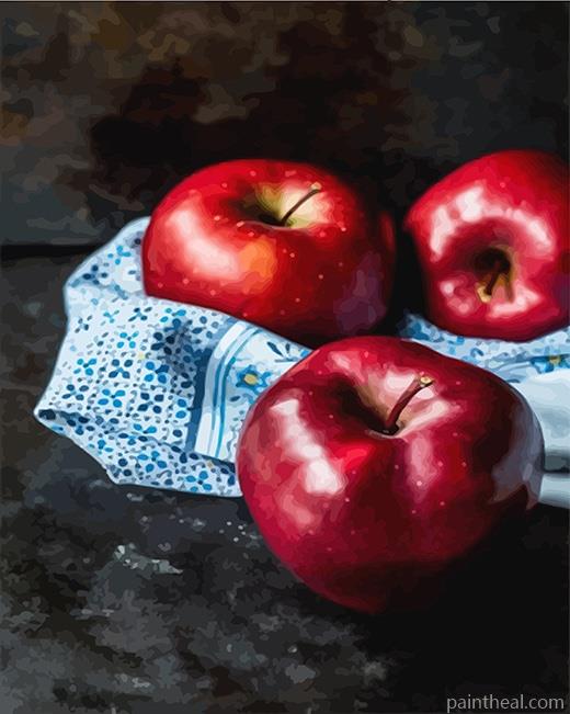 Red Apples Fruit Painting By Numbers Kits