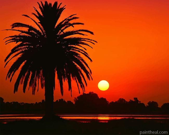 Sunset Tree Silhouette Painting By Numbers Kits