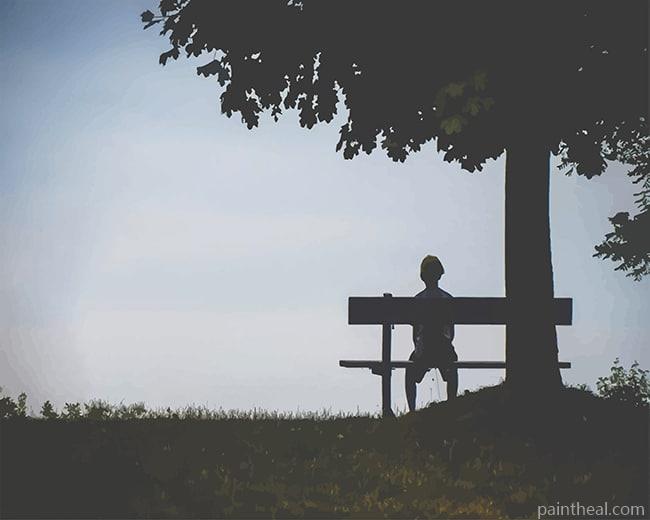 Lonely Little Boy Silhouette Painting By Numbers Kits
