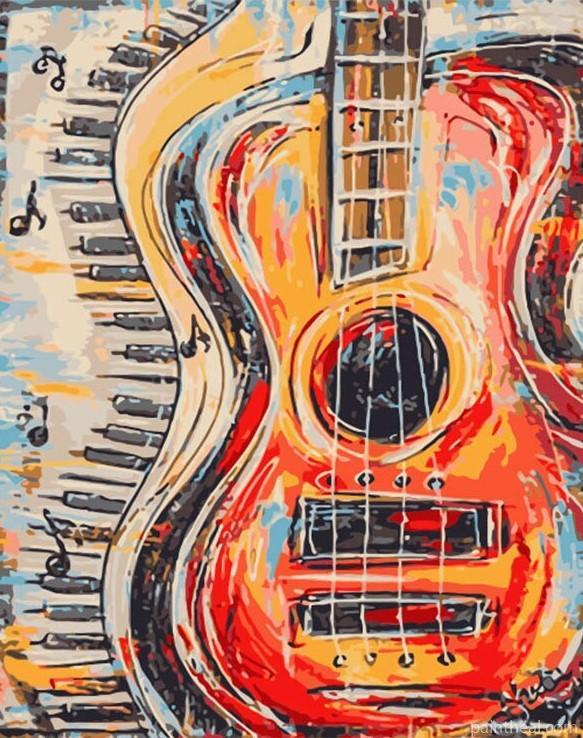 Guitar And Piano Art Painting By Numbers Kits