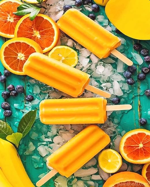 Orange Ice Pops Painting By Numbers Kits
