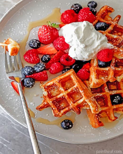 Strawberry Waffles Painting By Numbers Kits