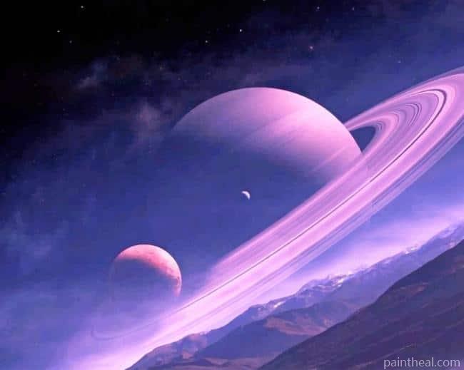 Purple Planet Space Painting By Numbers Kits