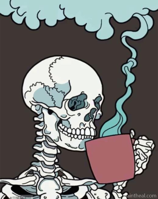 Skull With Hot Drink Painting By Numbers Kits
