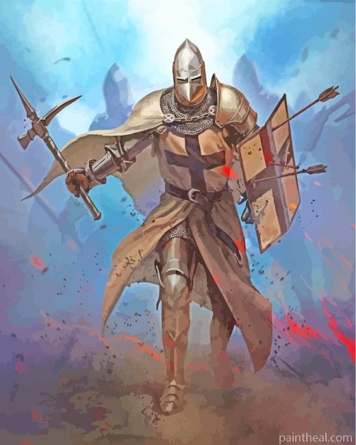 Medieval Knight Art Painting By Numbers Kits