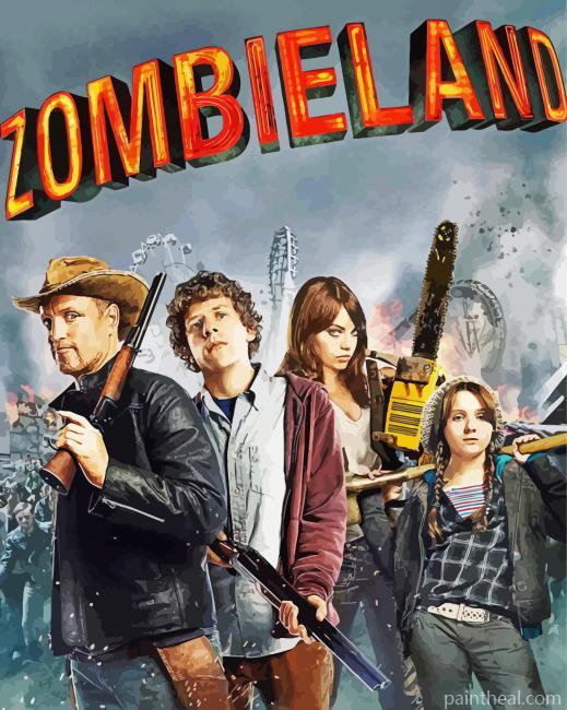 Zombieland Movie Poster Painting By Numbers Kits