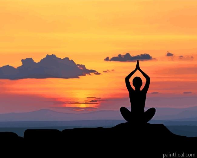 Yoga Girl Silhouette Painting By Numbers Kits