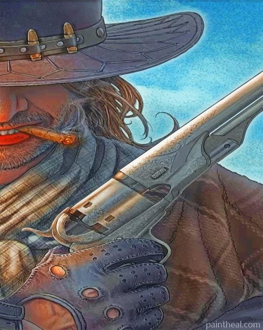 Cowboy With Gun Painting By Numbers Kits