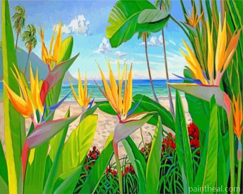 Bird Of Paradise Plants Painting By Numbers Kits