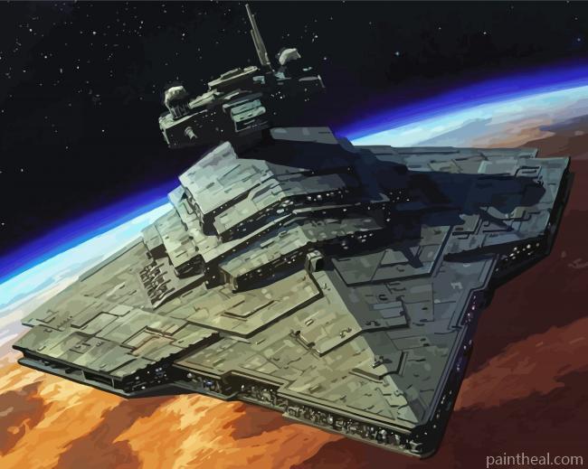 Star destroyer Ship Art Painting By Numbers Kits