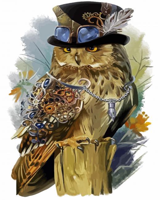 Aesthetic Steampunk Owl Painting By Numbers Kits