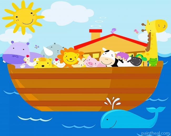 Aesthetic Noahs Ark Children Painting By Numbers Kits