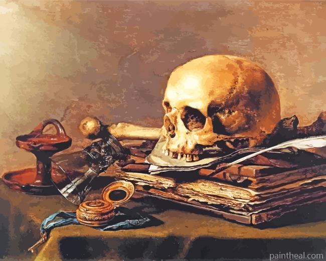 Vintage Skull Head Painting By Numbers Kits