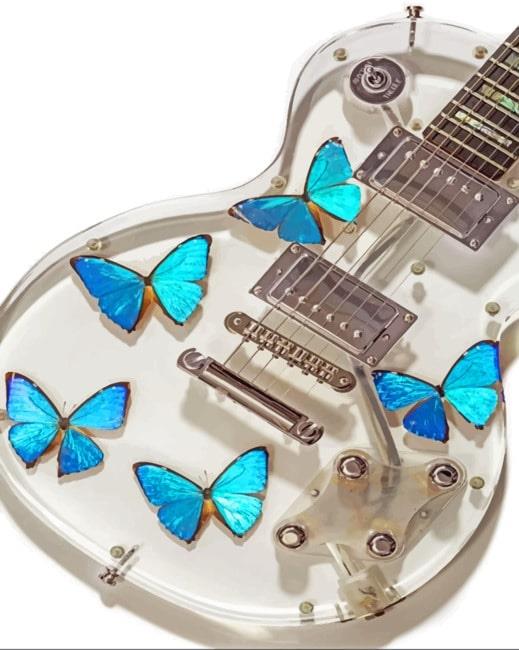 Butterflies Guitar Painting By Numbers Kits