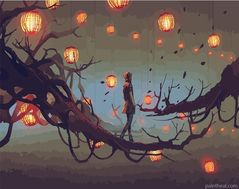 Man Walking On A Tree Branch Painting By Numbers Kits