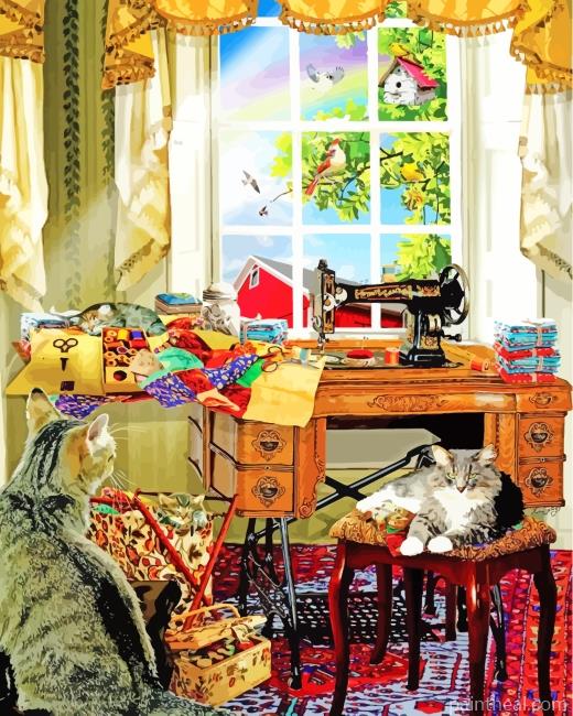 Sewing Room Painting By Numbers Kits