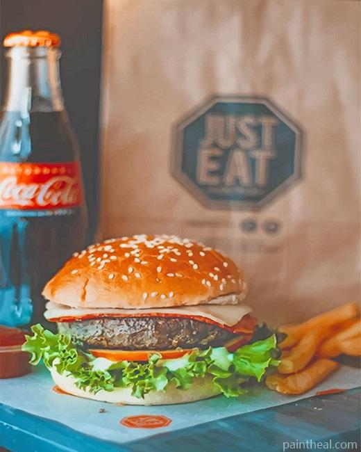 Burger Fast Food Painting By Numbers Kits
