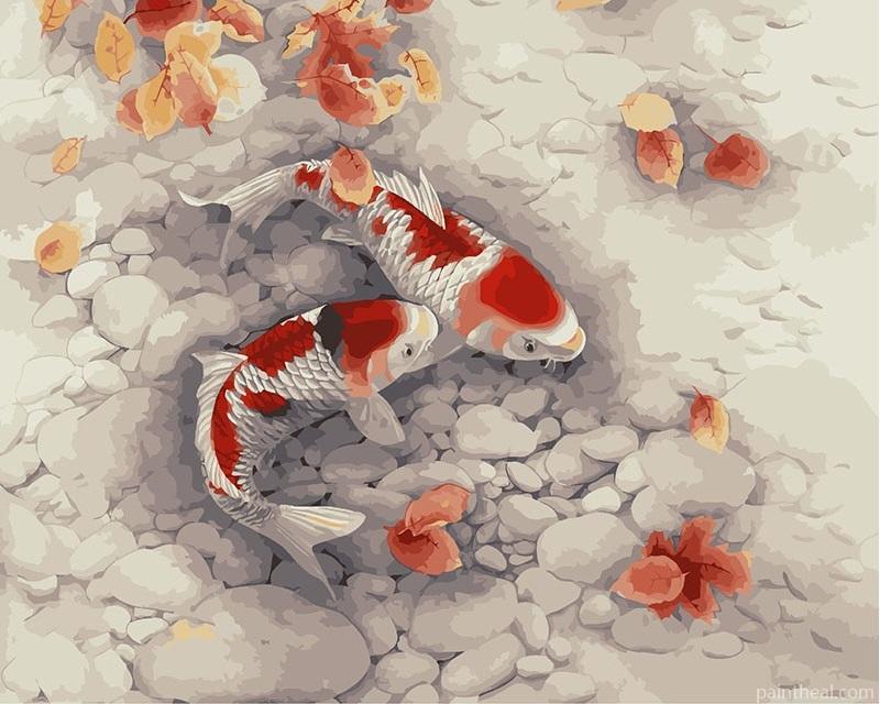 Koi Fish In Swamp Painting By Numbers Kits
