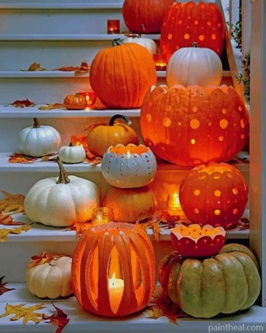 Halloween Pumpkins Decoration Painting By Numbers Kits