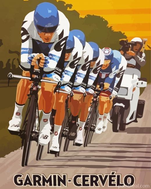 Cyclist Competition Illustration Painting By Numbers Kits