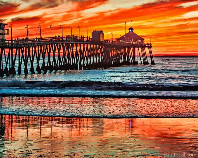 Sunset Imperial Beach California Painting By Numbers Kits