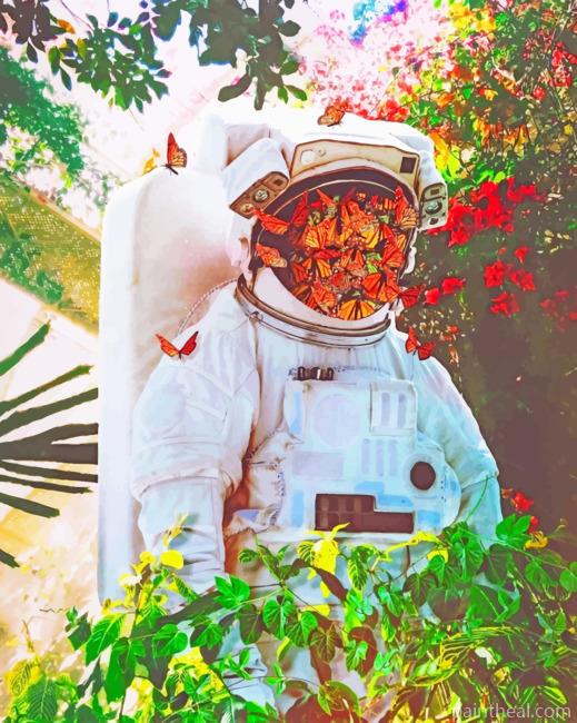 Astronaut With Butterflies Face Painting By Numbers Kits
